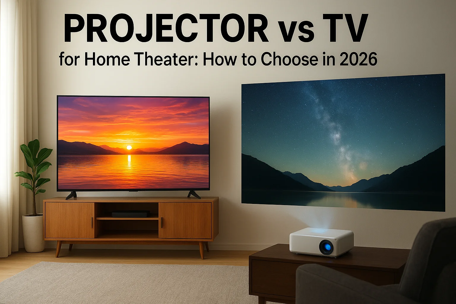 Projector vs TV for Home Theater: How to Choose in 2026